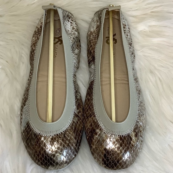New Yosi Samar Samara Metallic Ballet Flats Sz-8 - Picture 1 of 9